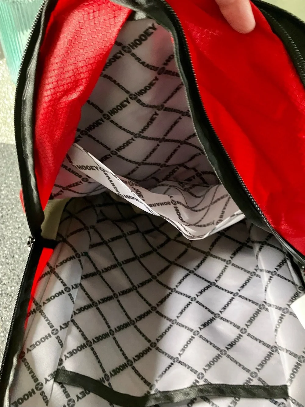 Hooey Red, Gray and Black unisex Backpack with hat holder and rain cover NWT